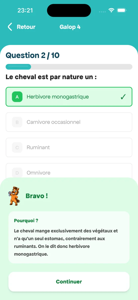 Un quiz Augalo avec correction et explication détaillée